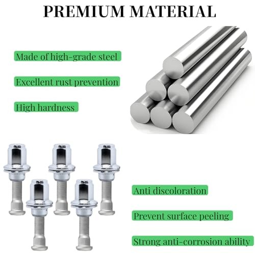 5-Piece Set M14-1.50 Wheel Lug Nuts Wheel Hub Stud for Toyota Tundra Nuts+Stud