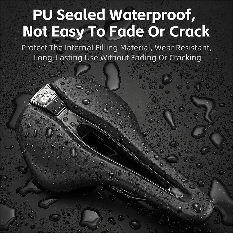 WEST BIKING PU Leather Carbon Fiber Bike Saddle T700 Hollow Bicycle Saddle