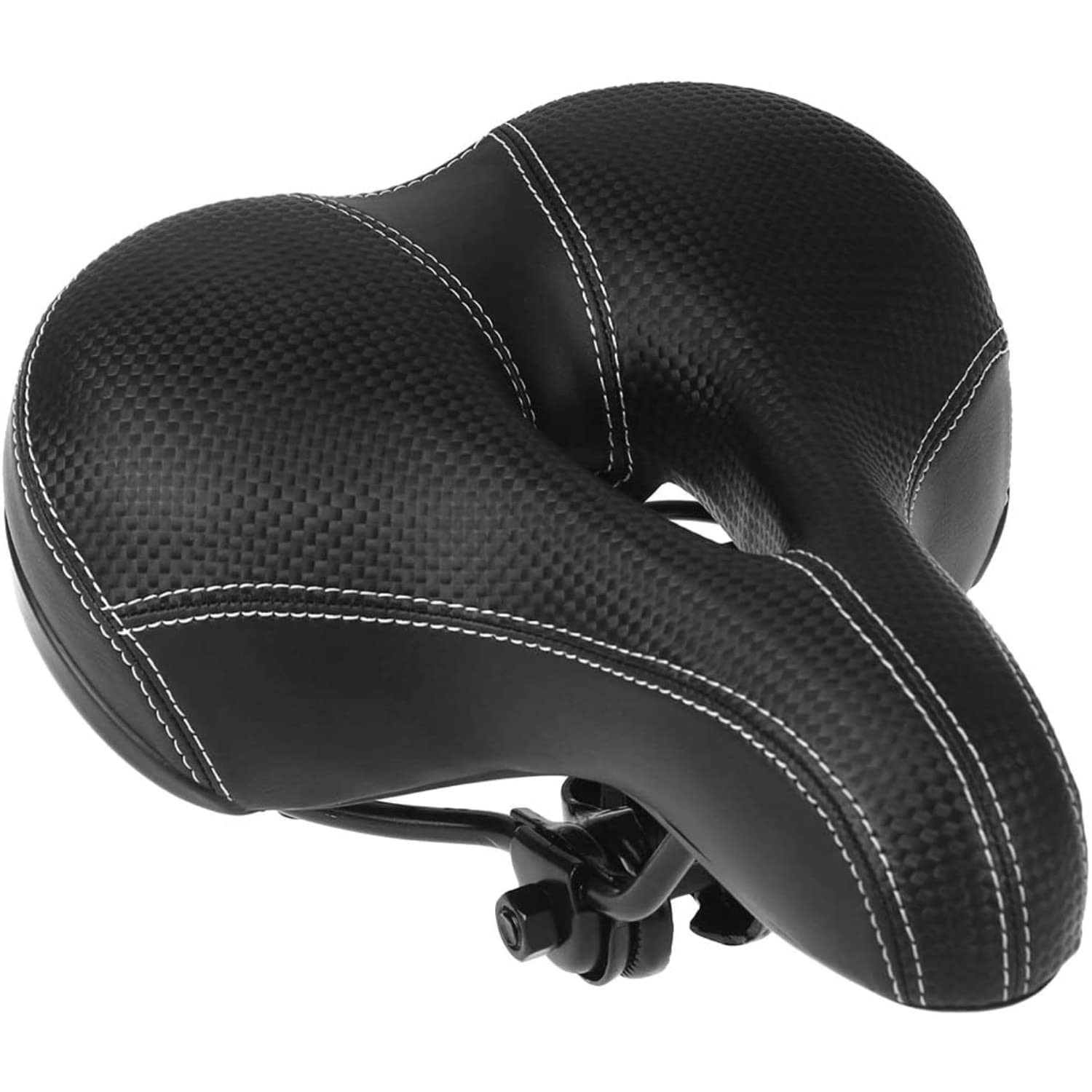 Comfortable Wide Bike Seat Cushion – Soft Padded Bicycle Saddle with Dual Sho…