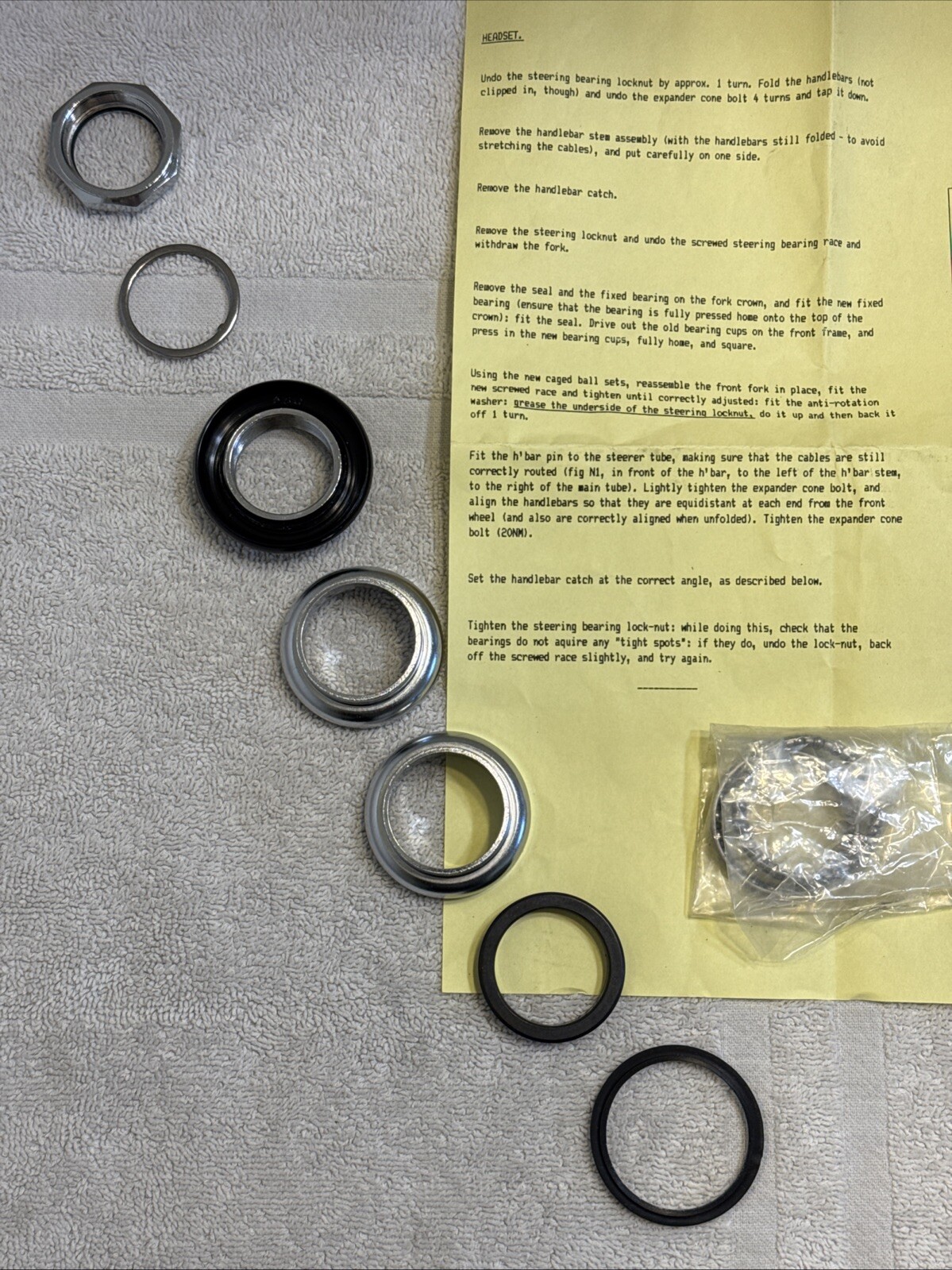 Brompton Headset -Steel – 1 1/8″ Threaded – New with Brompton instructions