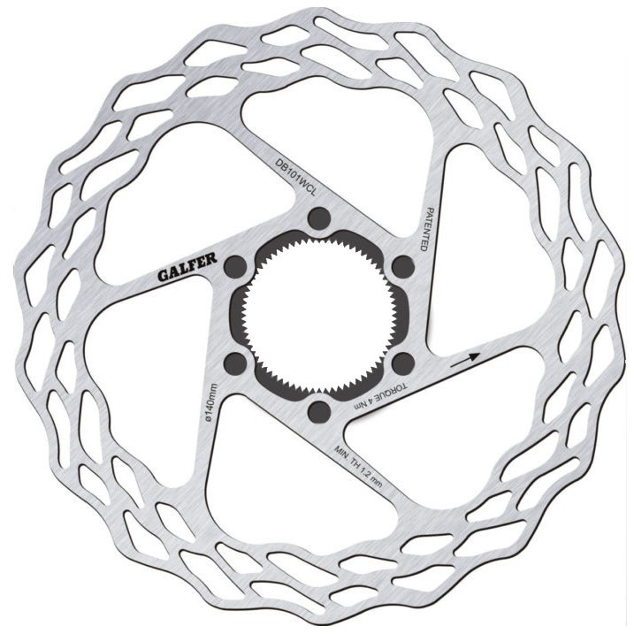 Galfer 140mm Rotor, 1.8mm, Road CL, Black/Silver