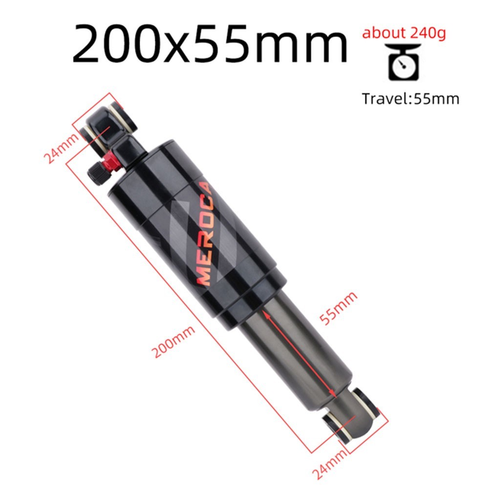 Air Rear Shock Absorber 125/150/165/190/200mm Aluminum Alloy Bicycle Black