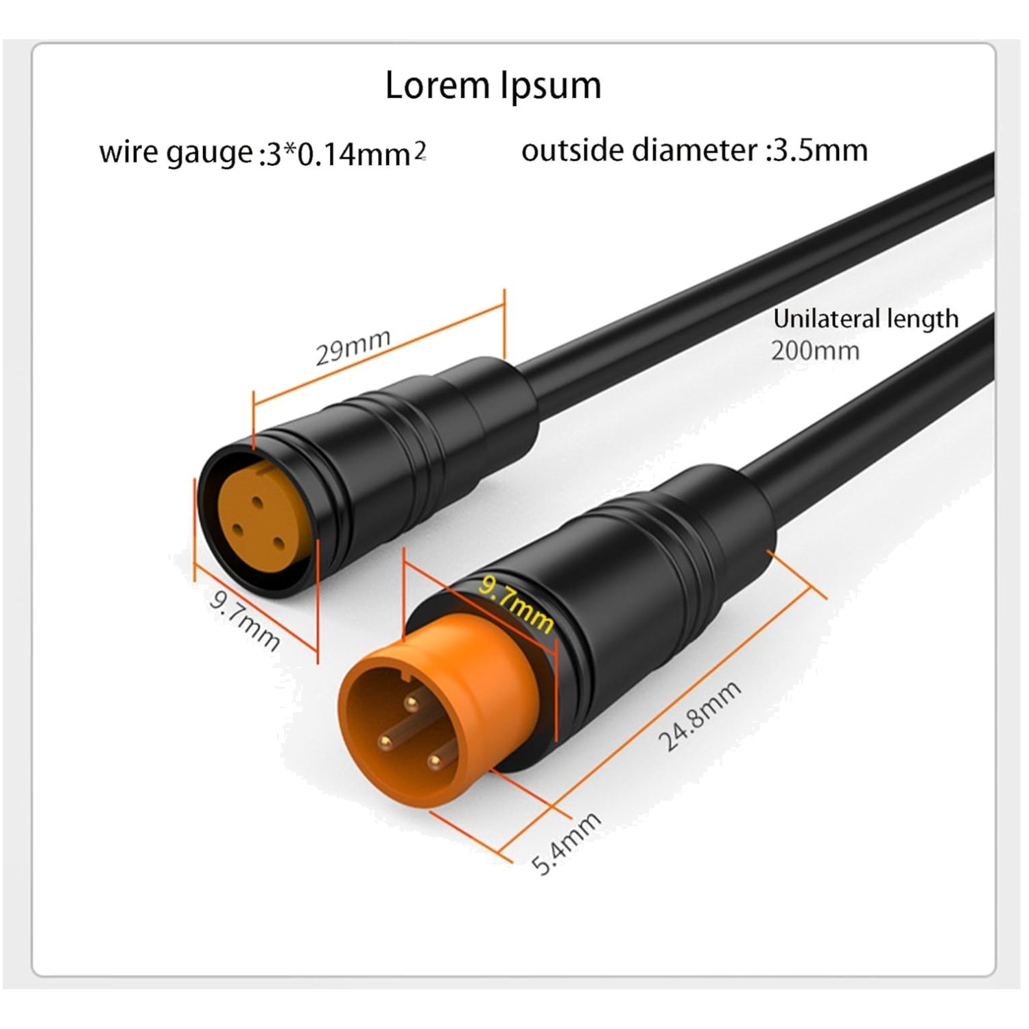 Waterproof Electric Bike Cable Connector Set