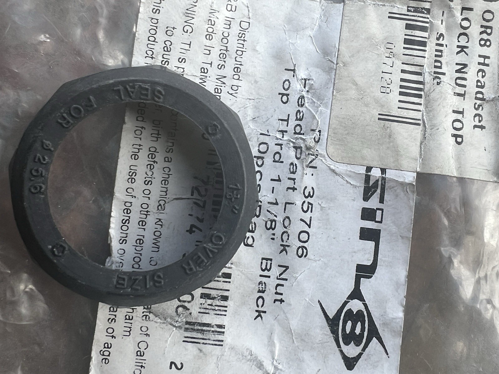 New ~ Origin8 Threaded headset 1 1/8″ Lock / Top Nut Black