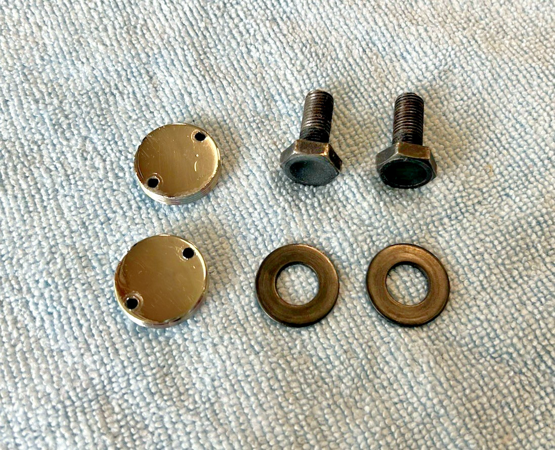 Vintage Shimano FC-M730 Deore XT Crank Bolts Dust Caps 2-Pin Silver 80s MTB Kit