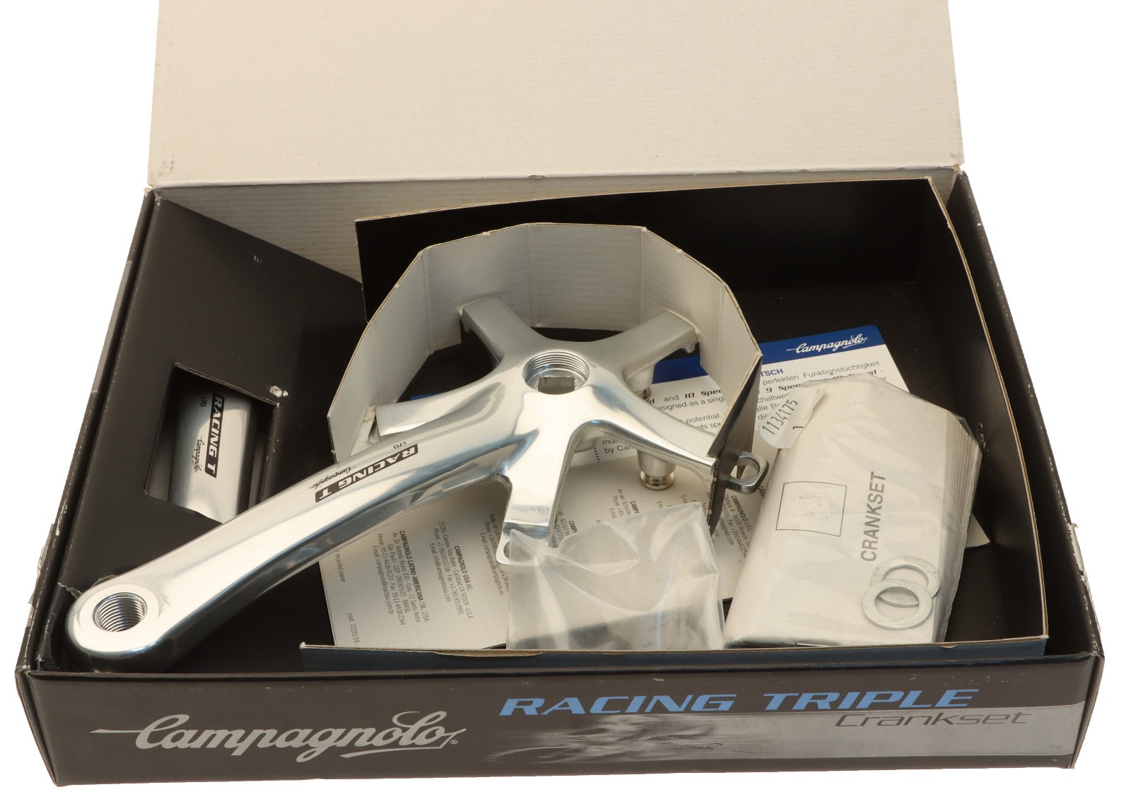 Campagnolo Racing T Crankset w/o Chainrings 170mm Length 135/74mm BCD NOS