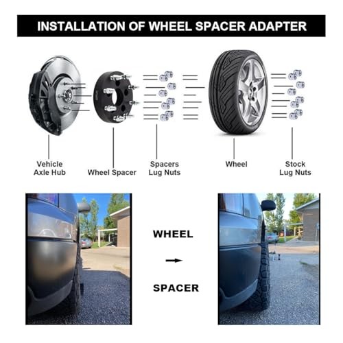 Black Forged 5×4.5 to 8×6.5 Wheel Adapters 1.5 Inch 14×1.5 1.5 Inch – Pack of 4