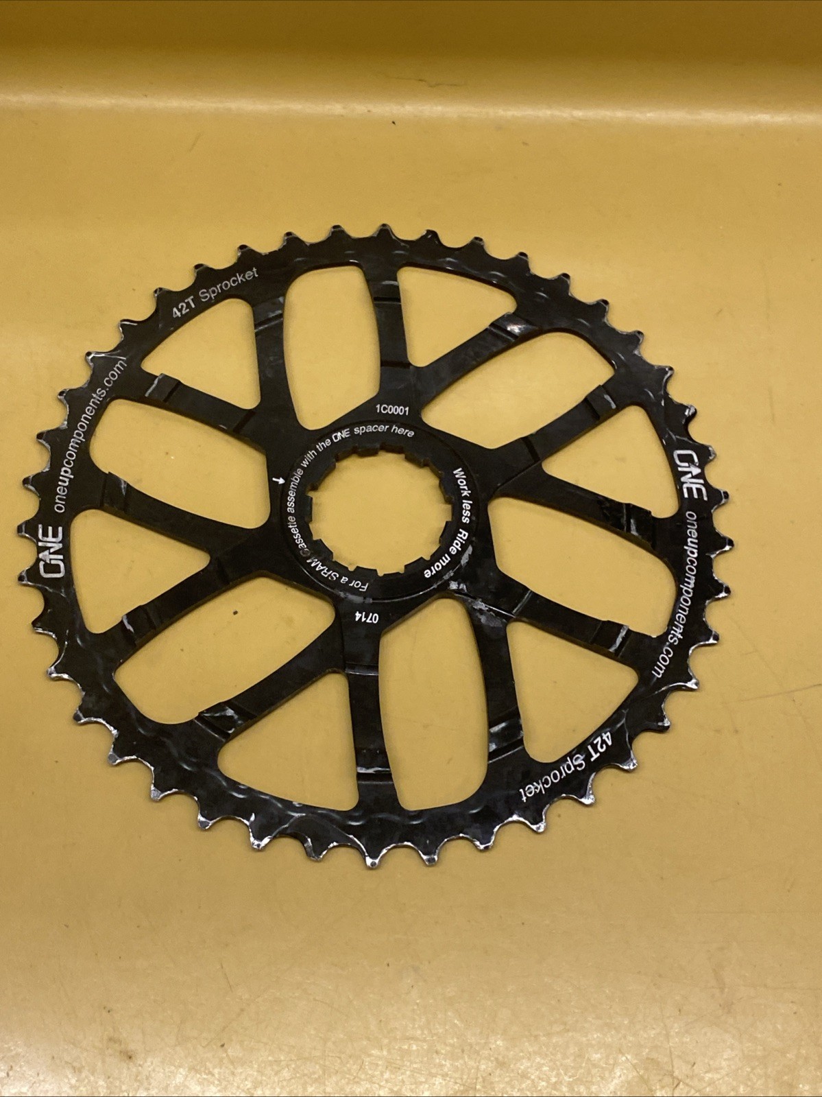 Black OneUp Components 42t Shimano/Sram Cassette Cog Conversion Sprocket