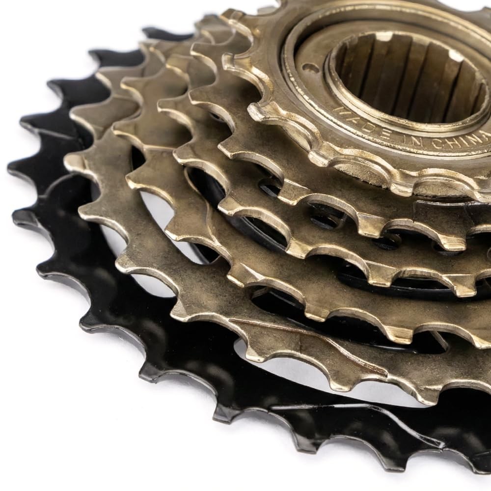 Hycline Bike Freewheel: 6 Speed 14-28T Bicycle 6 14-28T, Brass / Black