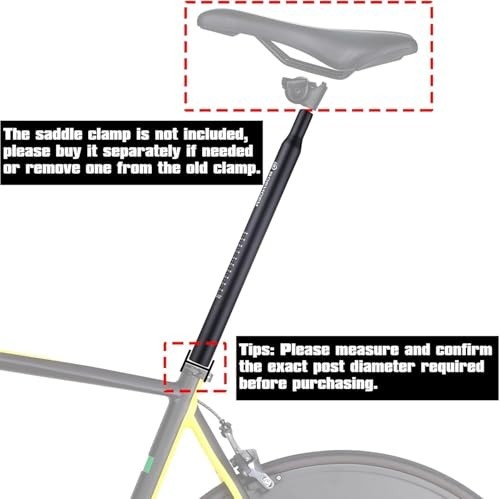Bike Seatpost, Bicycle Seat Post 25.4 27.2 28.6 30.4 30.9 31.6 400mm Length A…