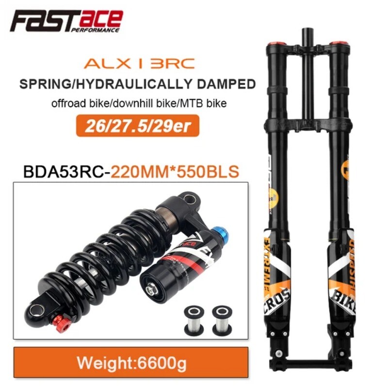 DH MTB Dirt Electric Bike Hydraulic Suspension Fork 26/27.5/29er Travel 200mm