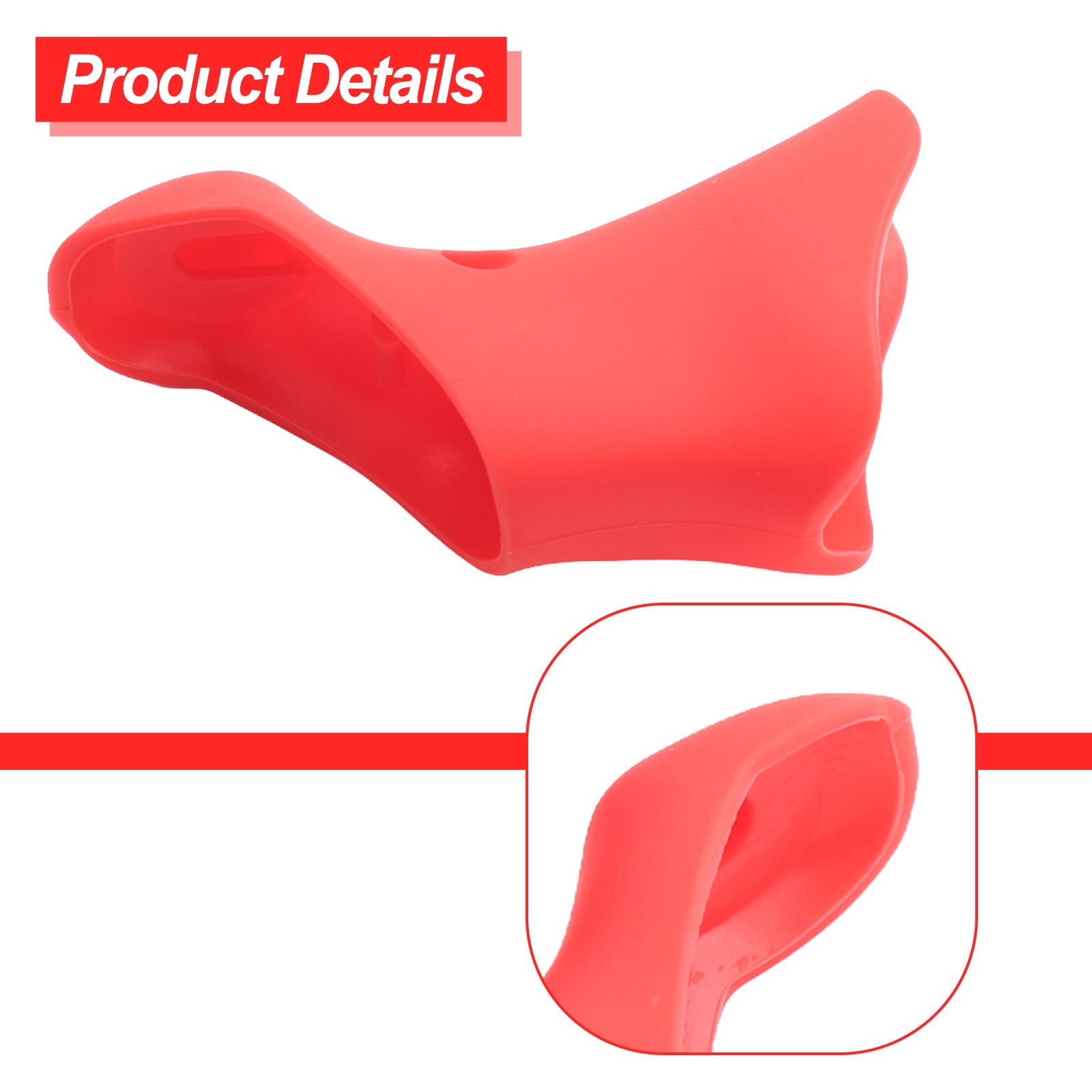 Enhanced Grip and Protection Silicone Bicycle Handlebar Cover Black/Red