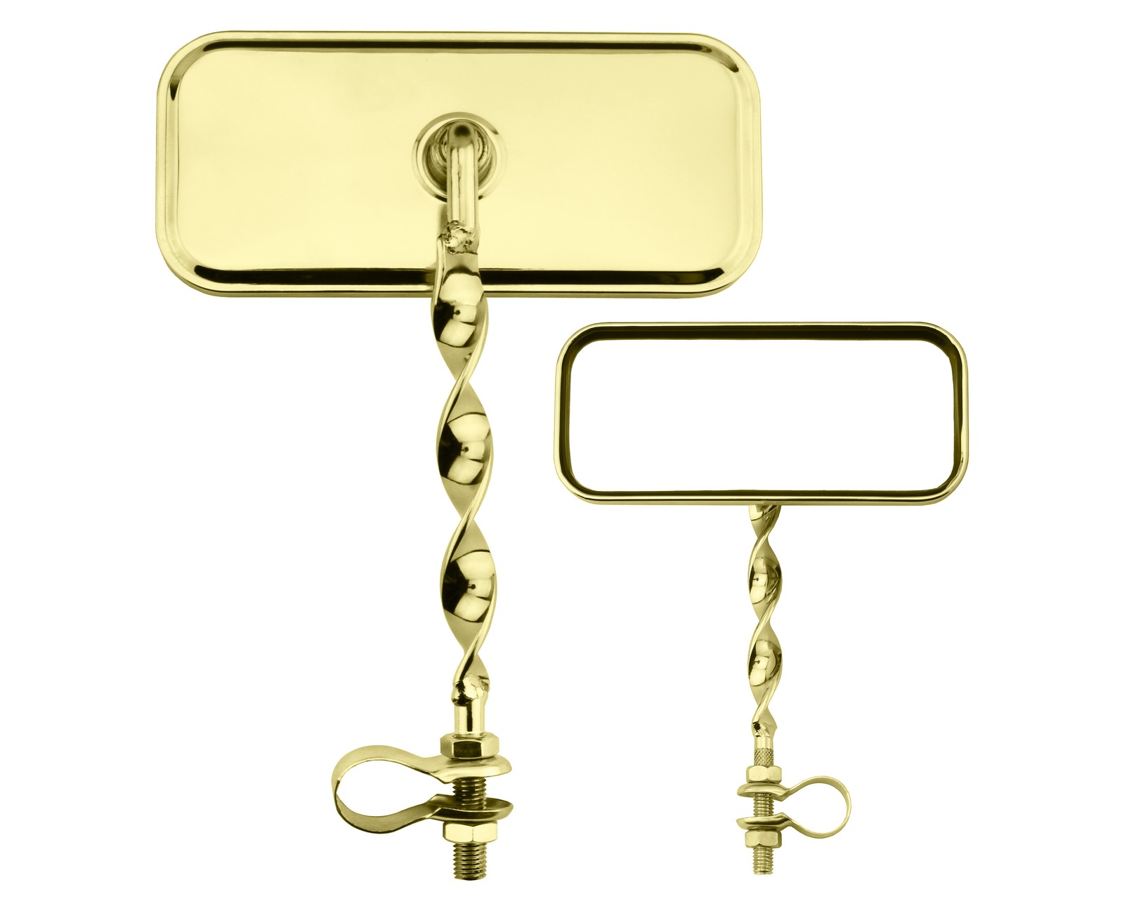 Bike Rectangle Flat Twisted Mirror All Gold.