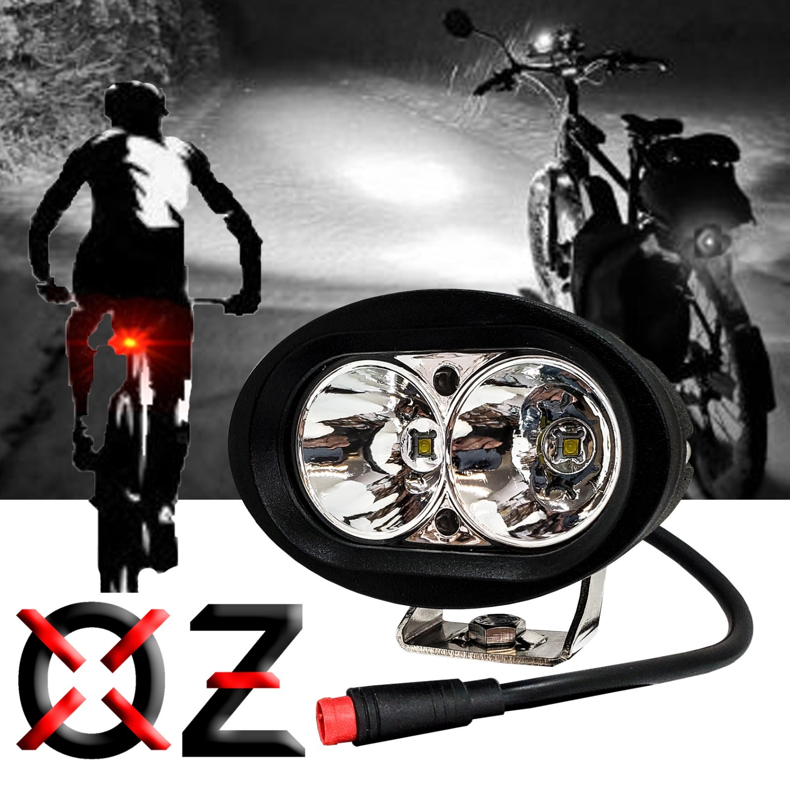 8W E-Bike LED Headlight 2-Pin Julet Plug fits Lectric Aventon Velotric Juiced 60