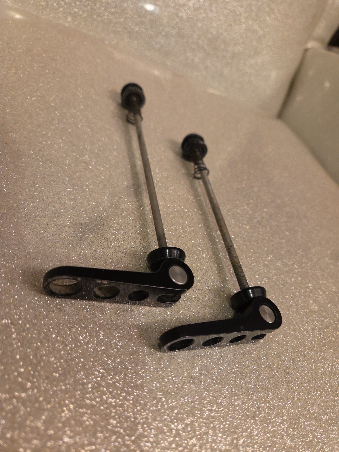 Ringle Ti Stix Holey Front & Rear Quick Release Set Titanium BLACK VTG MTB 90’S