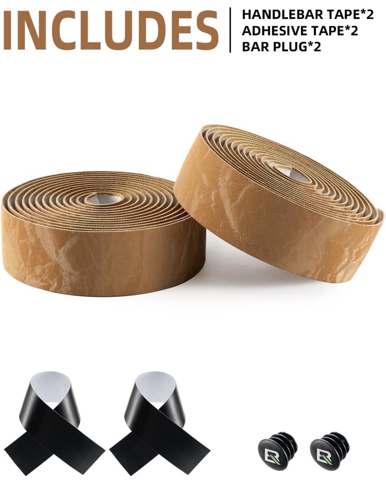 ROCKBROS EVA Road Bike Handlebar Tape Bicycle Bar Tape 2 Rolls Beige