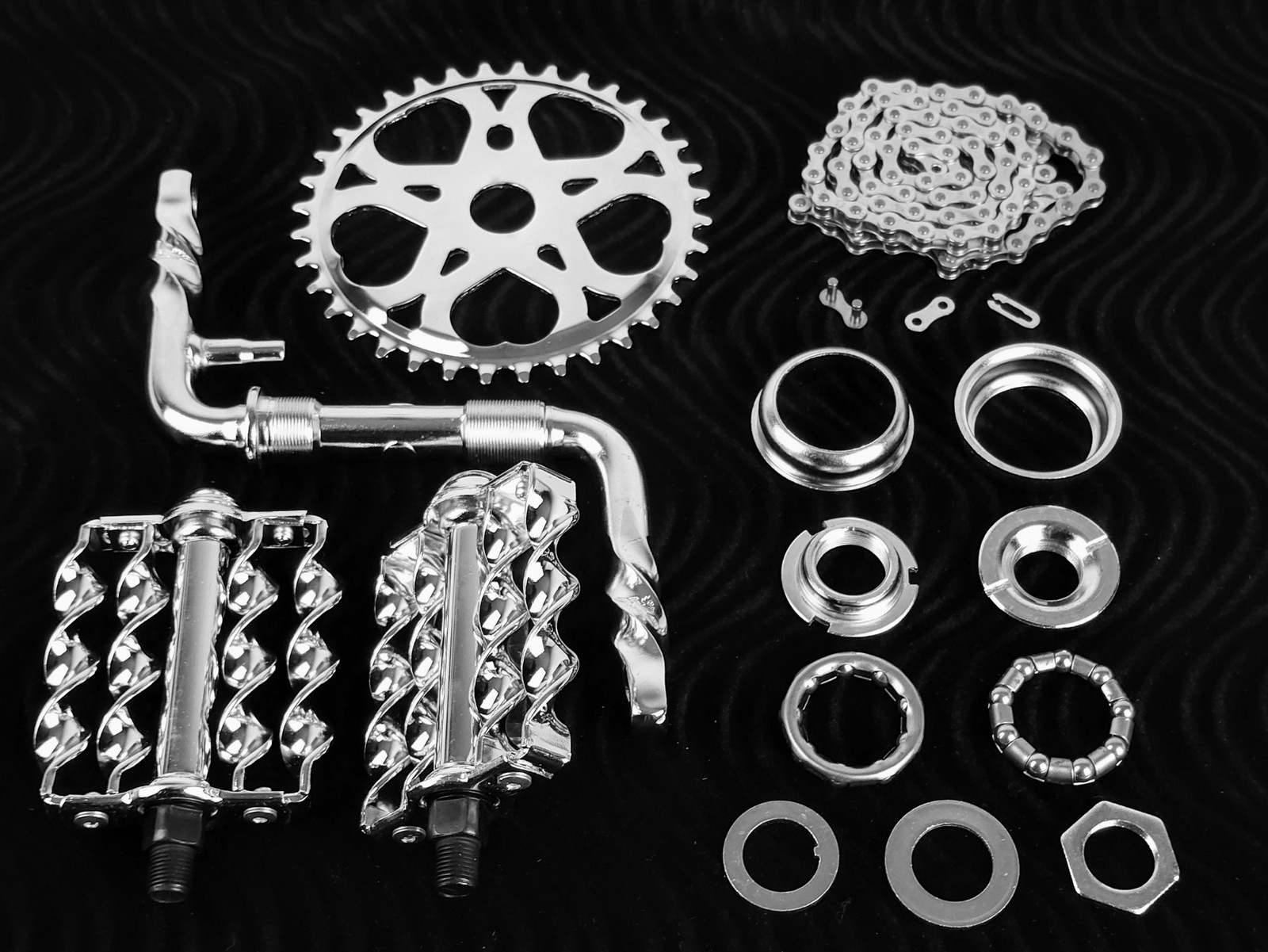 OG LOWRIDER – Twisted CRANK PKG – Heart Double Flat Twisted Pedal Chrome