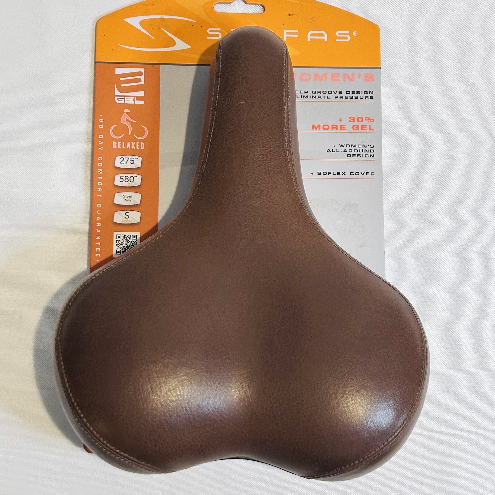 Serfas Women’s Gel Bike Seat E-Gel LSD-100 Brown 10.8″X7.6″
