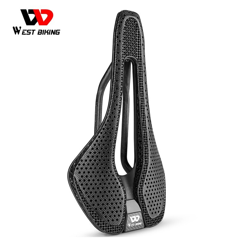 WEST BIKING Carbon Fiber 3D Printed Saddle Ultralight Road Bike Hollow Cushion