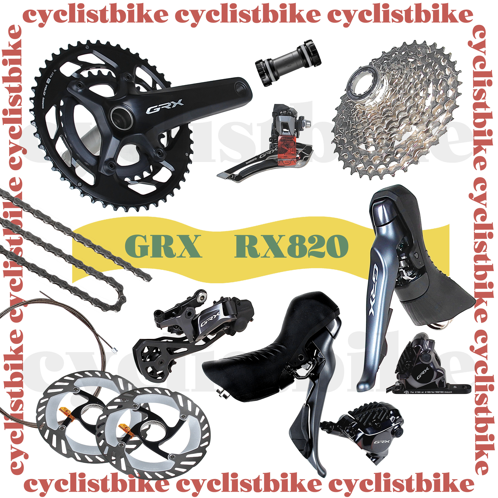 NEW SHIMANO GRX FC-RX820/ST-RX820 12 speed Mechanical Groupset Gravel Road Bike