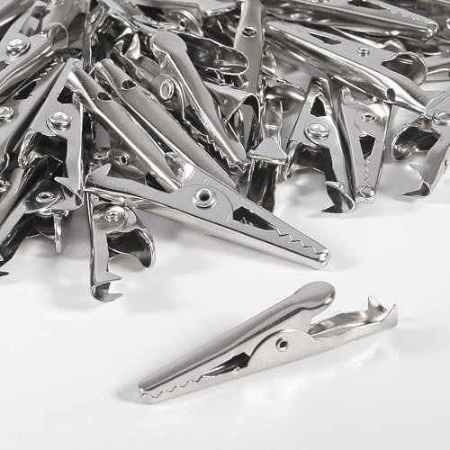50Pcs 45mm Metal Alligator Clips 1.77 in Test Crocodile Clips Clamps Cable