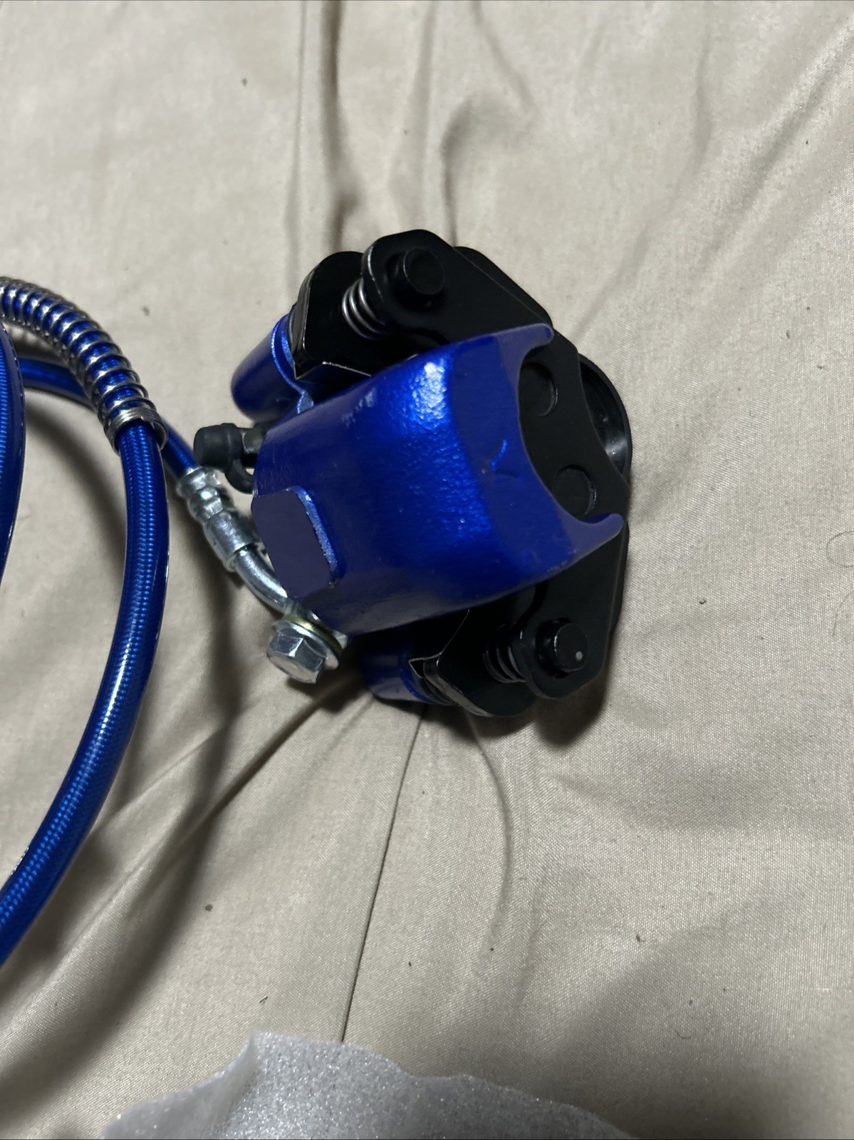 Rear Disc Brake Master Cylinder Caliper Assembly + 158mm/6.22» Disc Blue