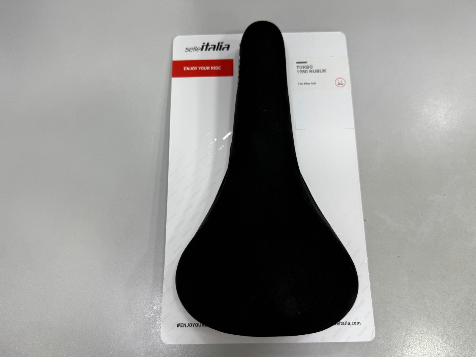 Selle Italia Turbo 1980 Nubuk Leather FeC Alloy Rail Saddle (Black) 146 x 275mm