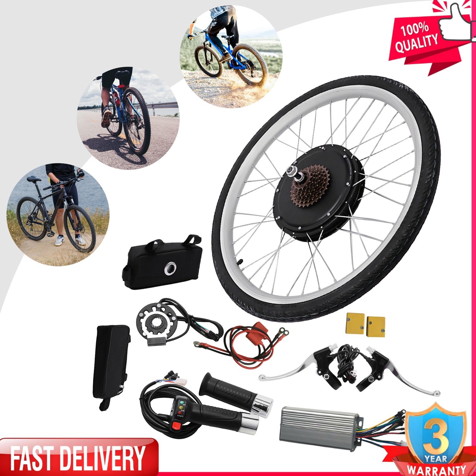 Electric Bike Conversion Kit 28inch 48V 1000W Rear Wheel E-Bike Conversion Kit