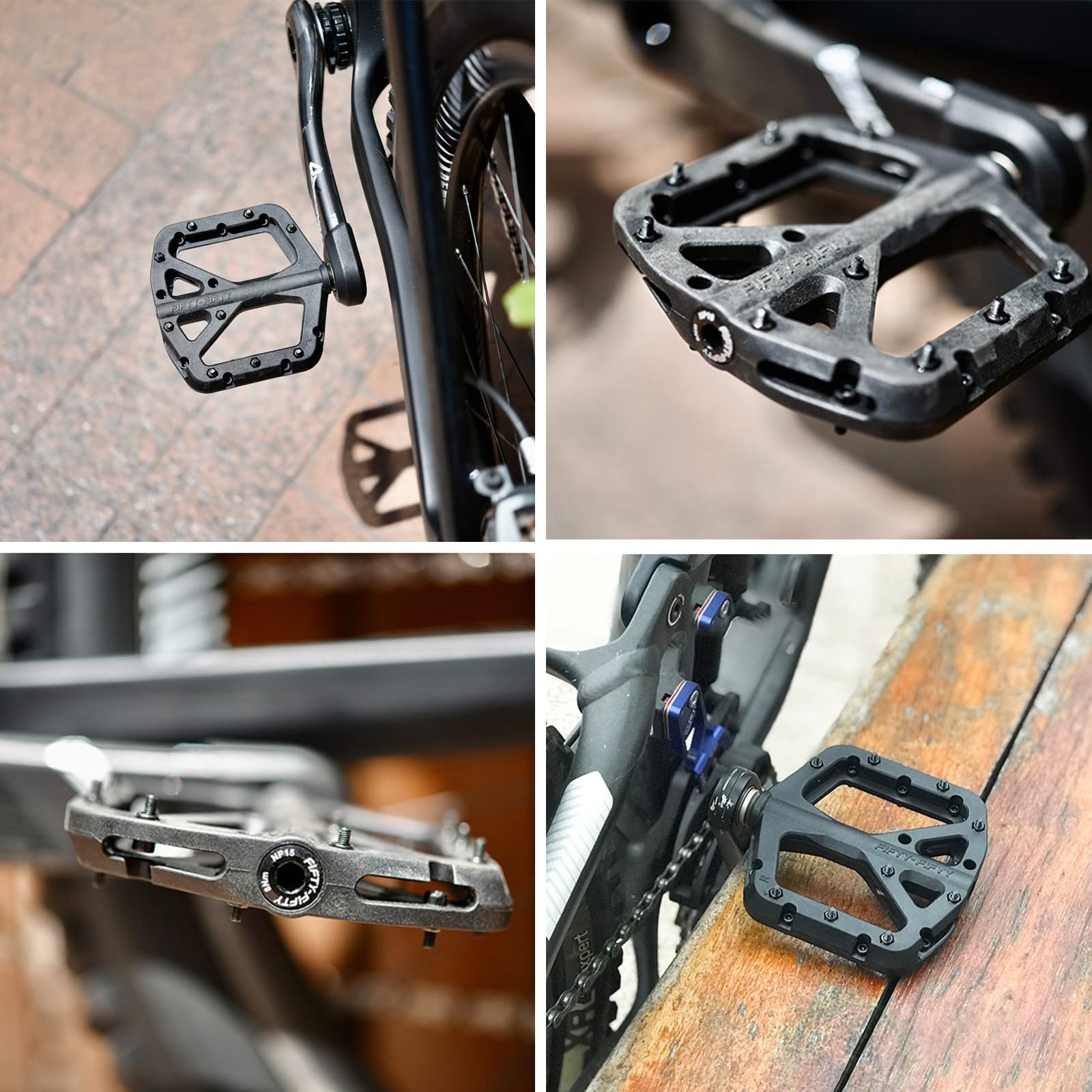 Bicycle Pedals, Nylon Composite MTB Pedals, Non Slip Mountain Bike Pedals, 9/…