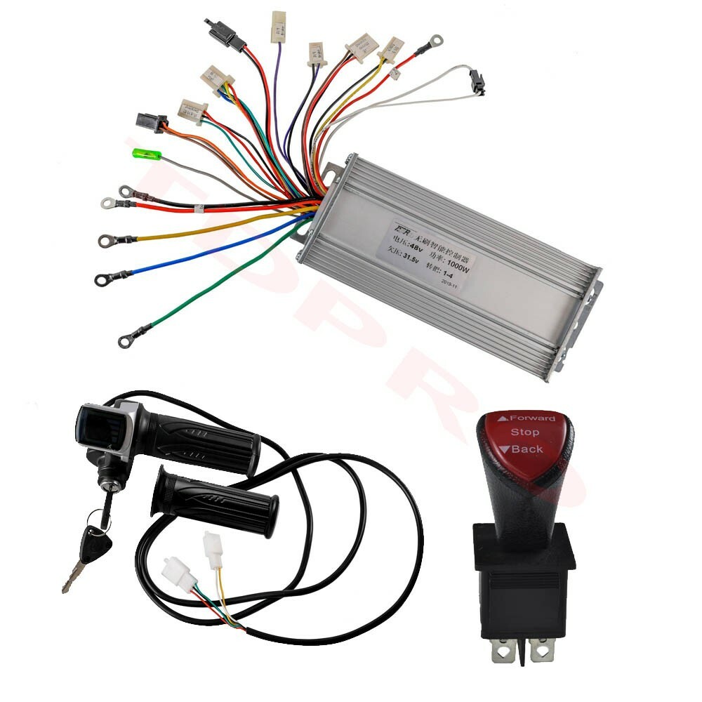 64v 48v 1000w Brushless Electric Motor Speed Controller Throttle Reverse Go Kart