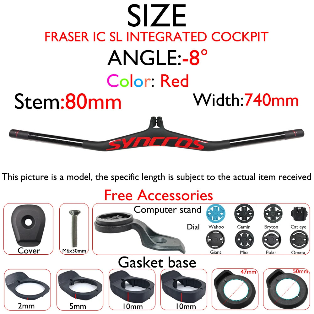 Mountain Bike Carbon Integrated Handlebar with Stem Angle -8/-17/-25 Degree