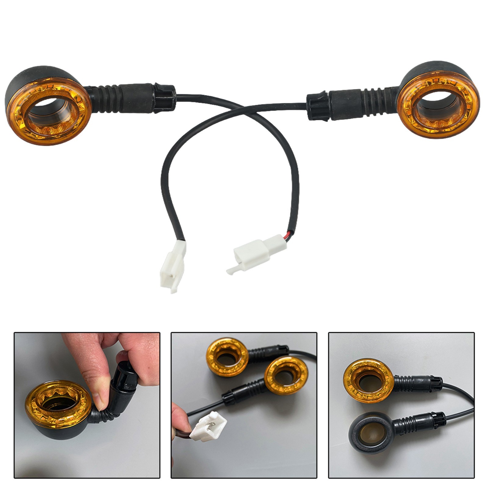 Black and Yellow Electric Bicycle Turn Signal Lights with 48V and 60V Voltage