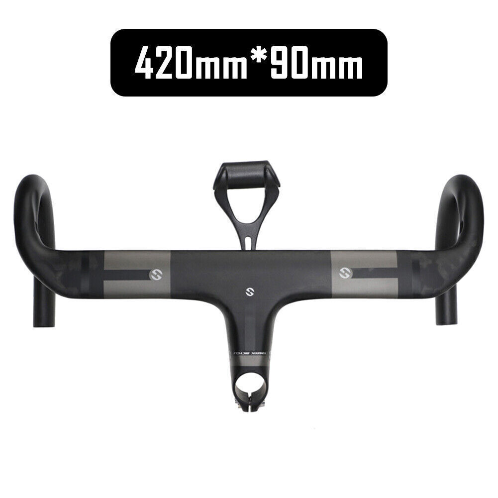UD Integrated Bar Stem Road Bike Handlebars Carbon Fiber 28.6mm*400/420/440mm