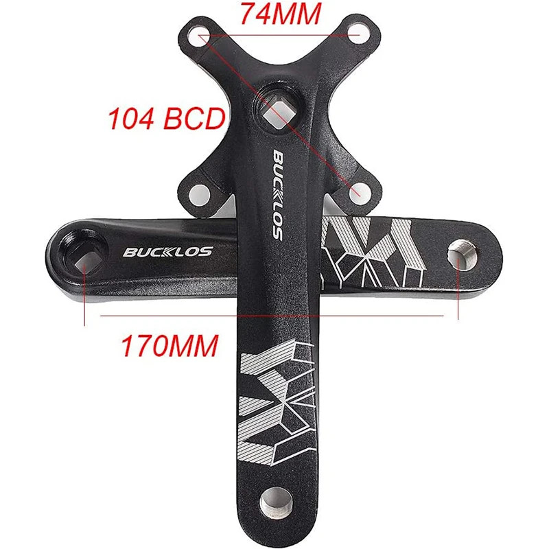 170mm 104BCD MTB Square Hole Crankset 32T 34T 36T 38T 40T 42T Single Chainring