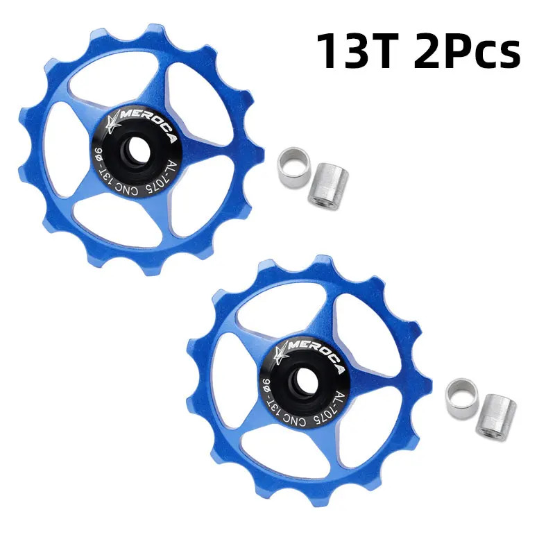 2PCS MTB Road Bike Jockey Wheel 11T 13T CNC 7075 Alloy Bearing Pulley