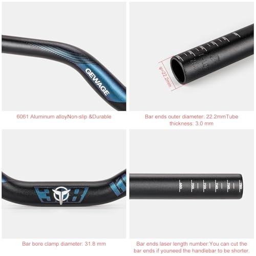 31.8 Bike Handlebar – 25mm, 55mm, 70mm, 90mm,120mm Riser 31.8-90mm Rise