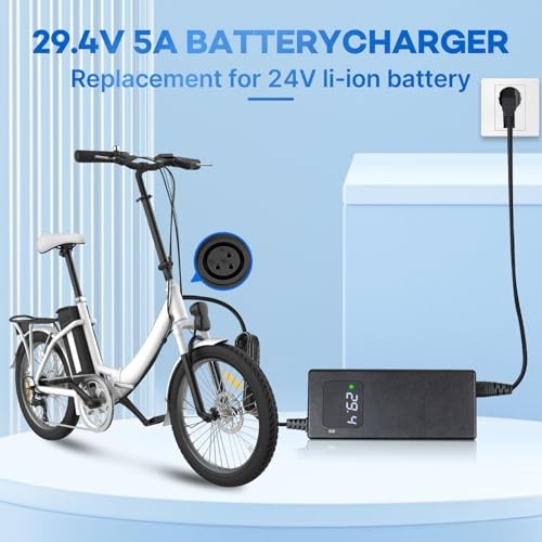29.4V 5A Lithium Battery Charger 3-Pin XLR Connector for 24v/25.2v Li-ion