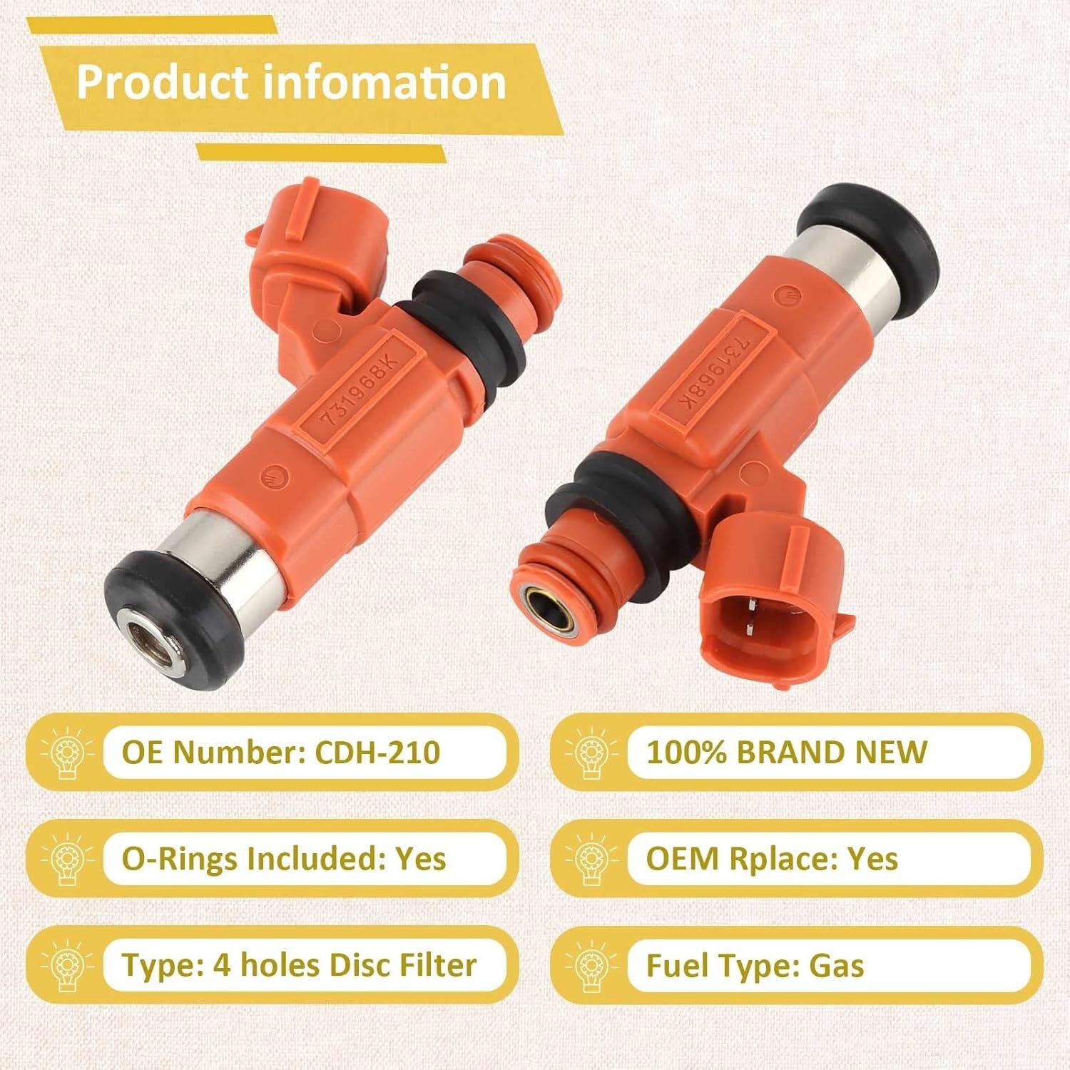 OE Fuel Injectors,Compatible with/Yamaha F115 115HP, F150 150HP 4-stroke Outb…