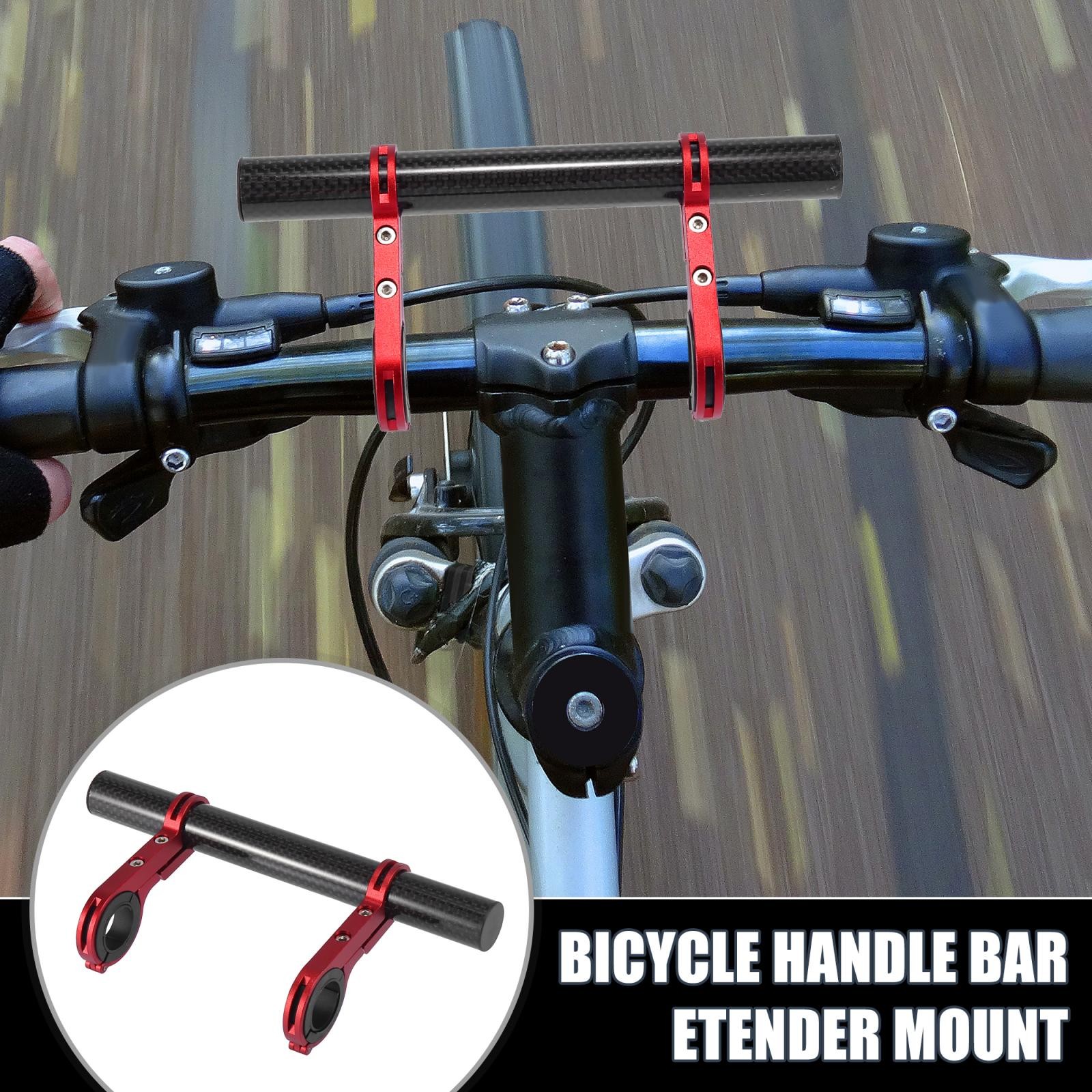 Bicycle Aluminum Alloy Handlebar Extension Bracket Carbon Fiber Pattern Red