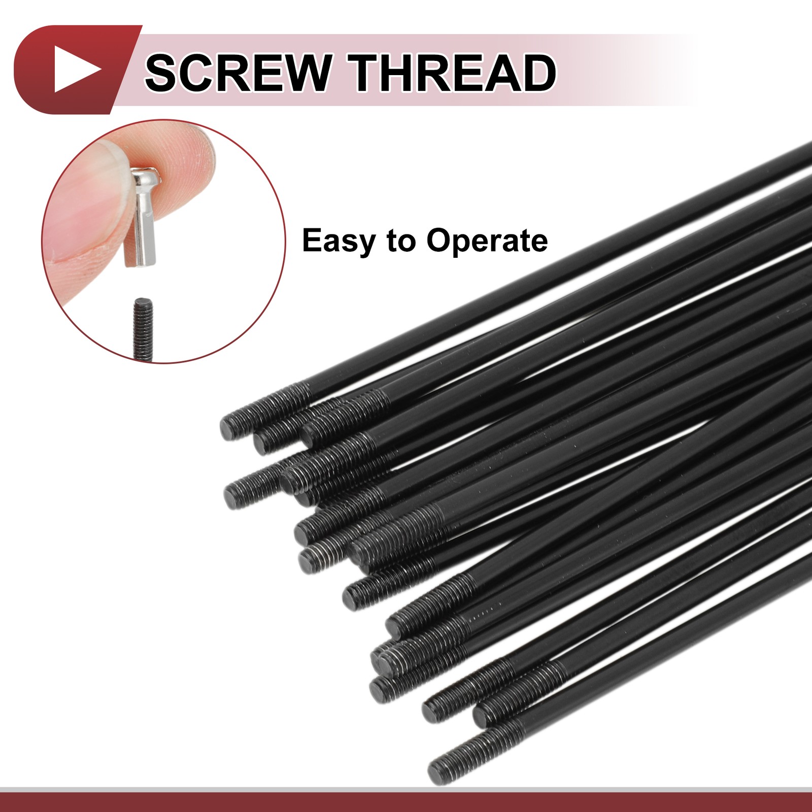 20 sets bike spokes 13G 89mm for bicycle stainless steel 304 black