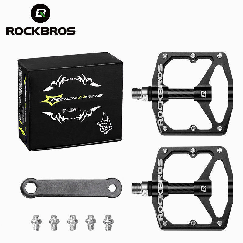 ROCKBROS Bicycle Pedals DU Sealed Bearing Aluminum Alloy Non-Slip Pedals 9/16»