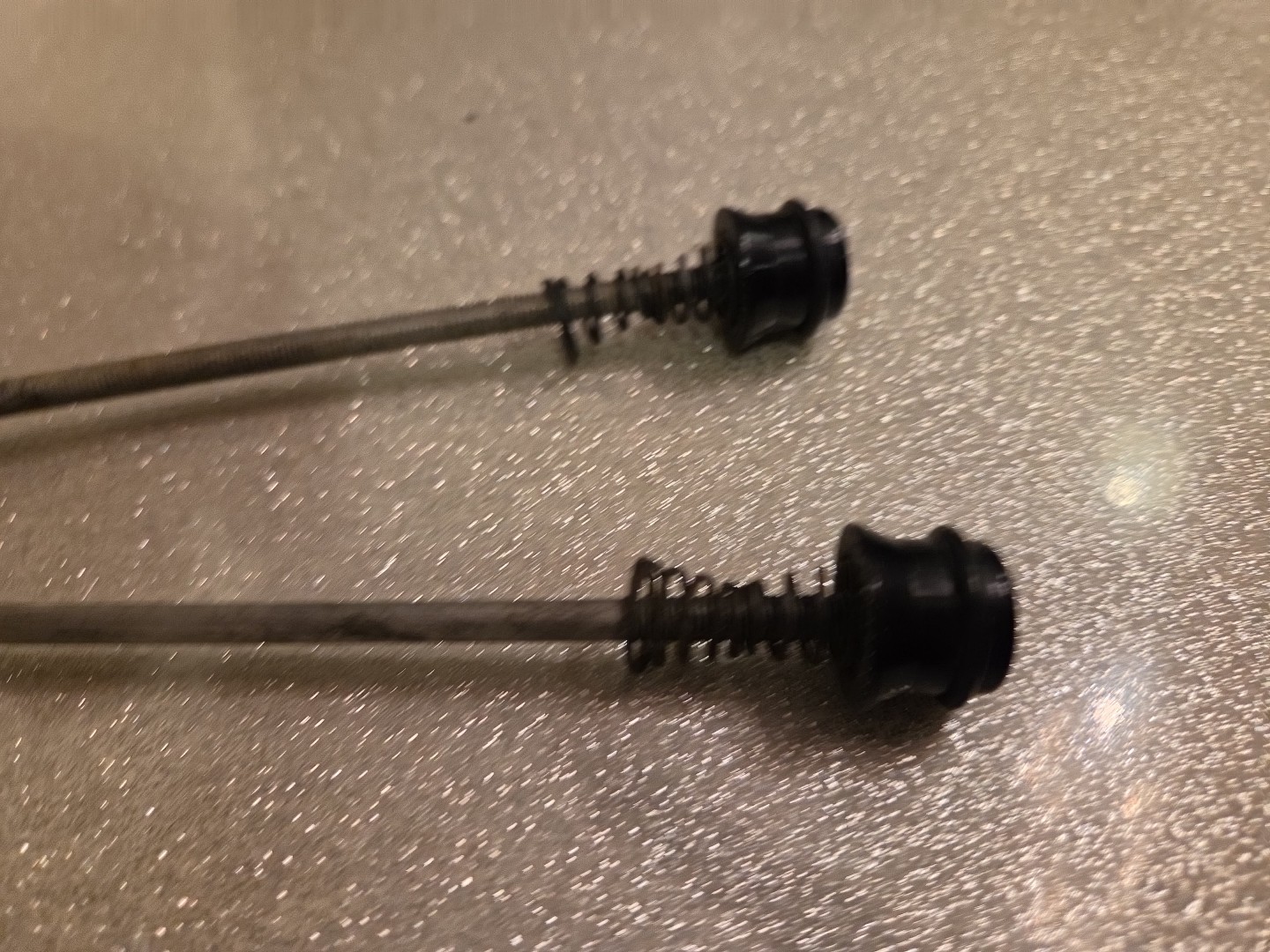 Ringle Ti Stix Holey Front & Rear Quick Release Set Titanium BLACK VTG MTB 90’S