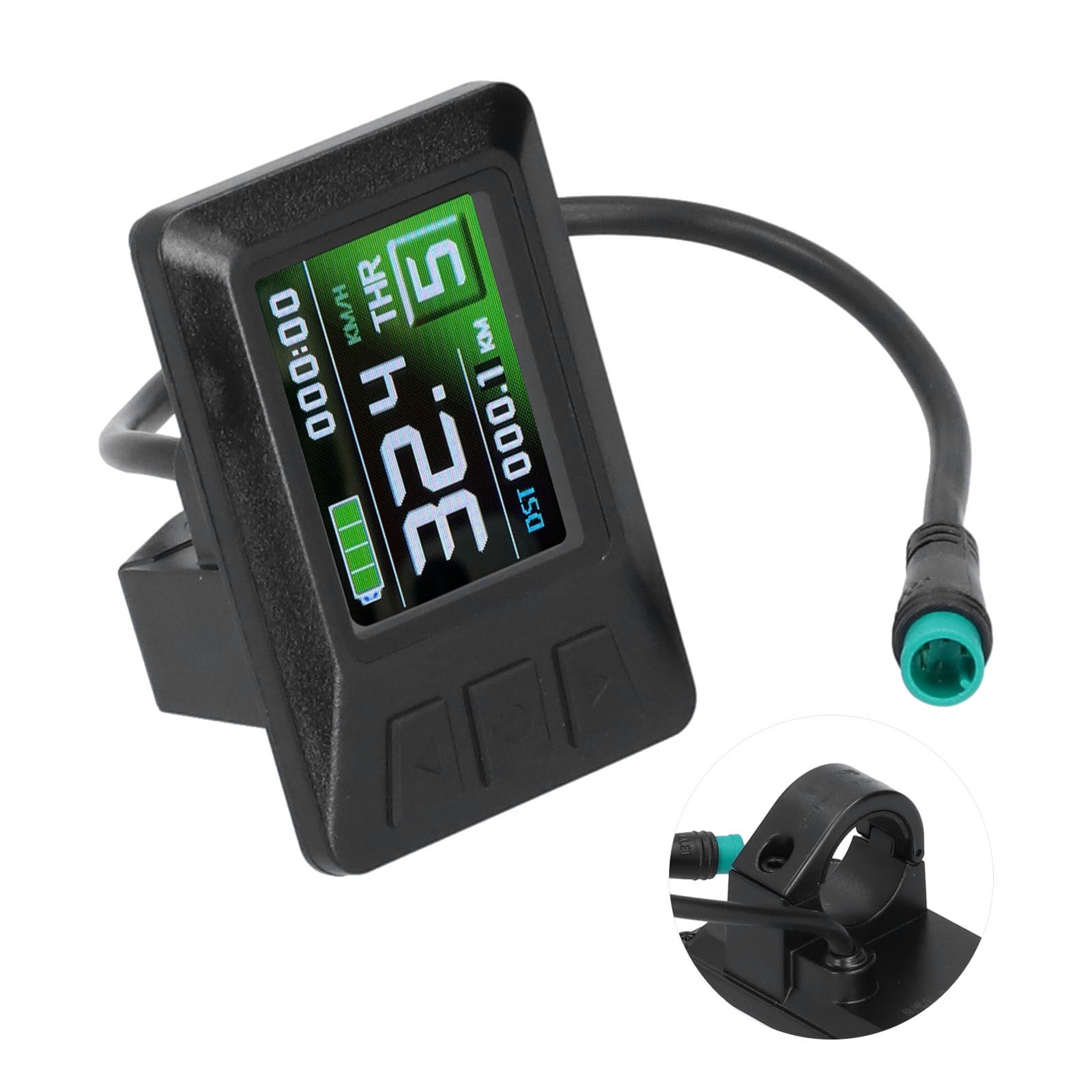 24V/36V/48V LCD7C Color Screen Instrument Electric Bicycle Battery Display With