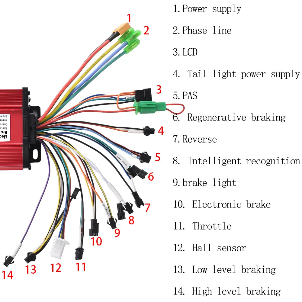 36V 48V Sine Wave Controller 25A 350W 600W with LCD for Electric Bicycle Scooter