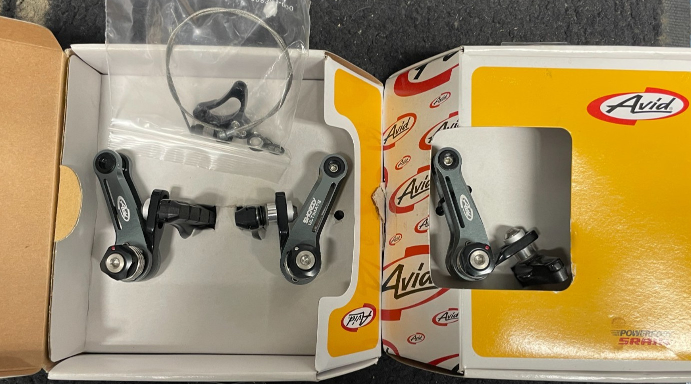 Avid Shorty Ultimate cantilever rim brakes set of two CX touring Ice Grey rare