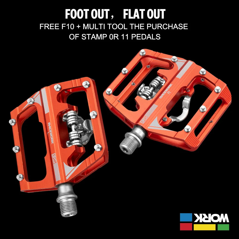 Mountain Bike Clipless Pedal Set Single Side Clip Compact Double Function