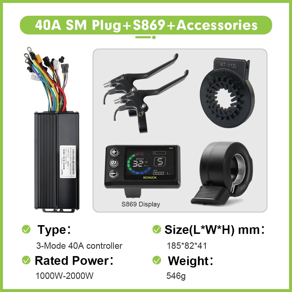 Electric Bike 40A 36V/48V/52V Three Mode SineWave Controller with LCD Display