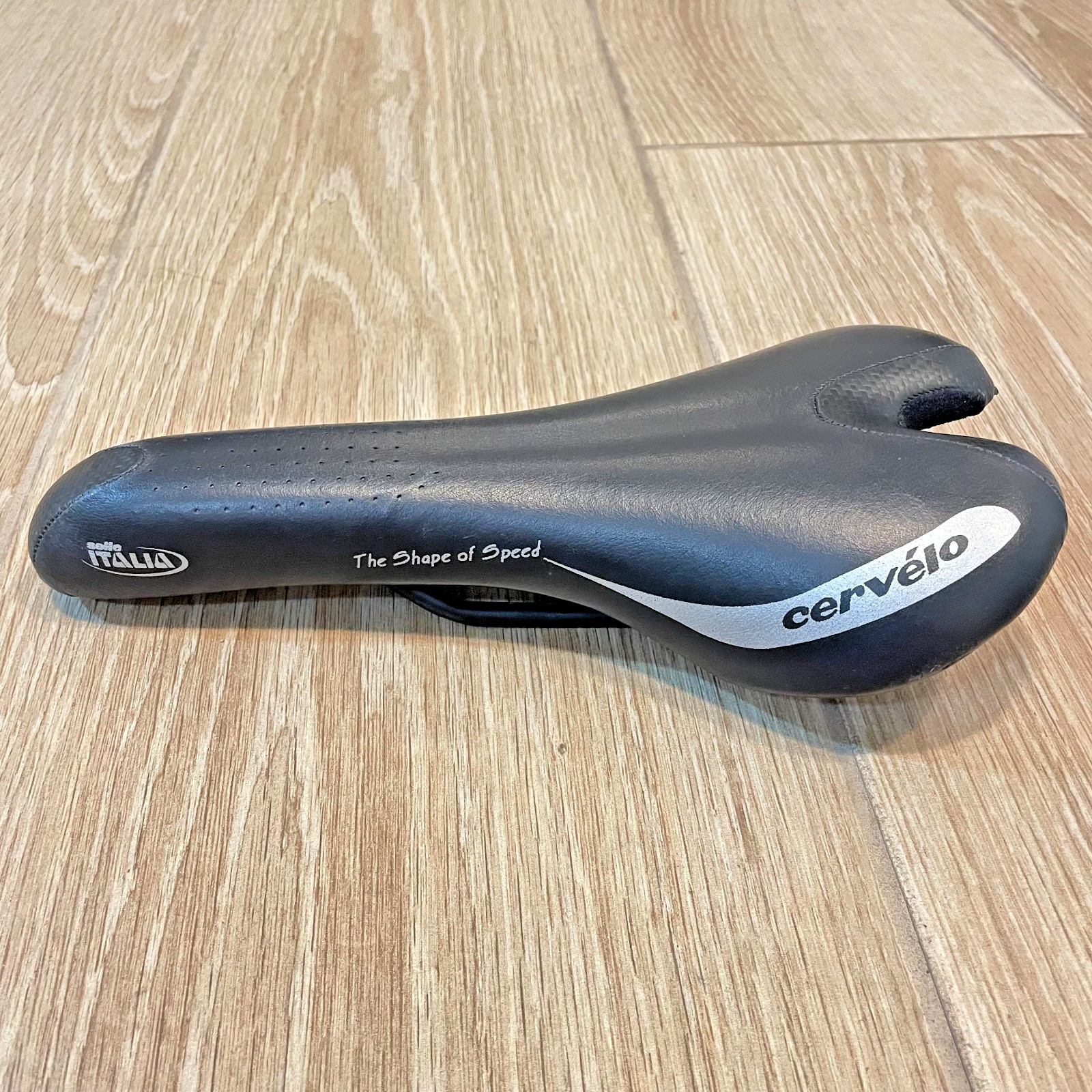 Selle Italia Cervelo Saddle Black Leather Manganese Rails 135mm