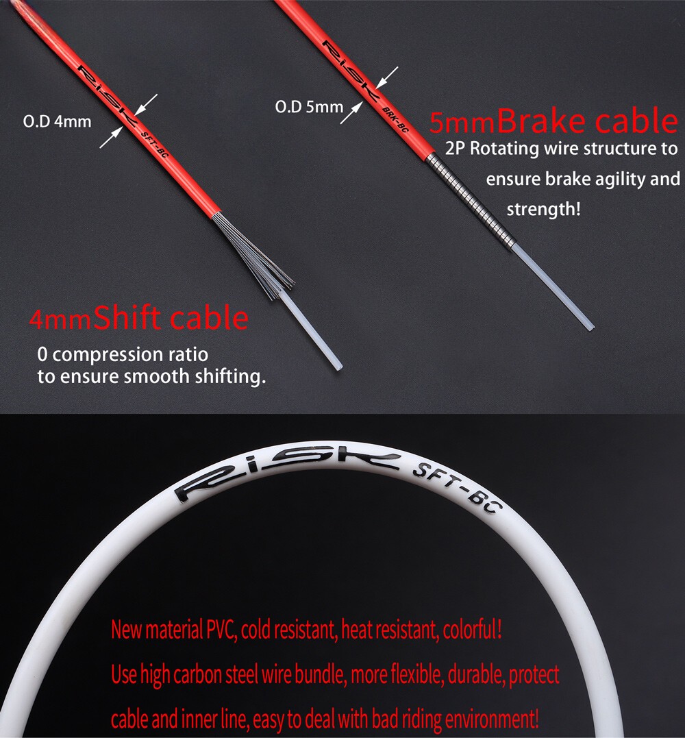 Bicycle Brake Cable Set 4/5MM Brake Housing Shift Cable Brake Cable 3M Housing