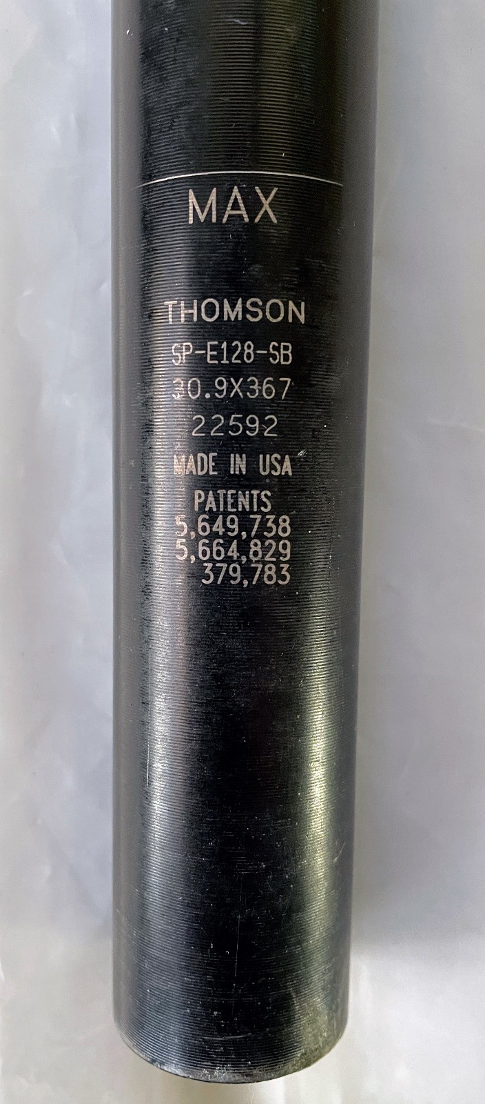Black Thomson Elite Setback Seatpost SP-E128 30.9mm x 367mm